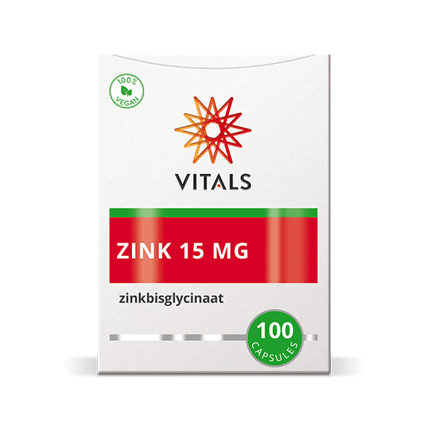 Zink(bisglycinaat) 15 mg 100 capsules